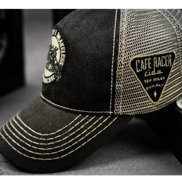 NÓN LƯỠI TRAI CAFERACER LOGO NỔI CHẤT VẢI COTTON PHỐI LƯỚI HÀN QUỐC CAO CẤP