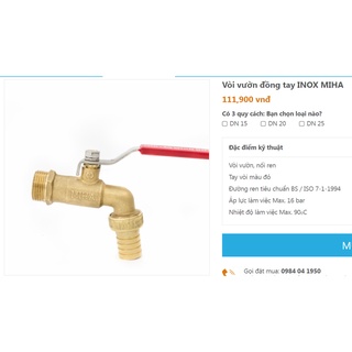 Vòi vườn,Vòi hồ rumine đồng tay gạt inox phi 21 Minh Hòa- Hàng Việt Nam chất lượng cao- BH 12 tháng