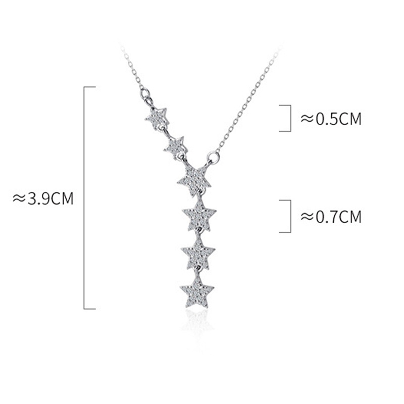 Vòng cổ Mạ Bạc 925 Mặt Ngôi Sao Đính Đá Zircon