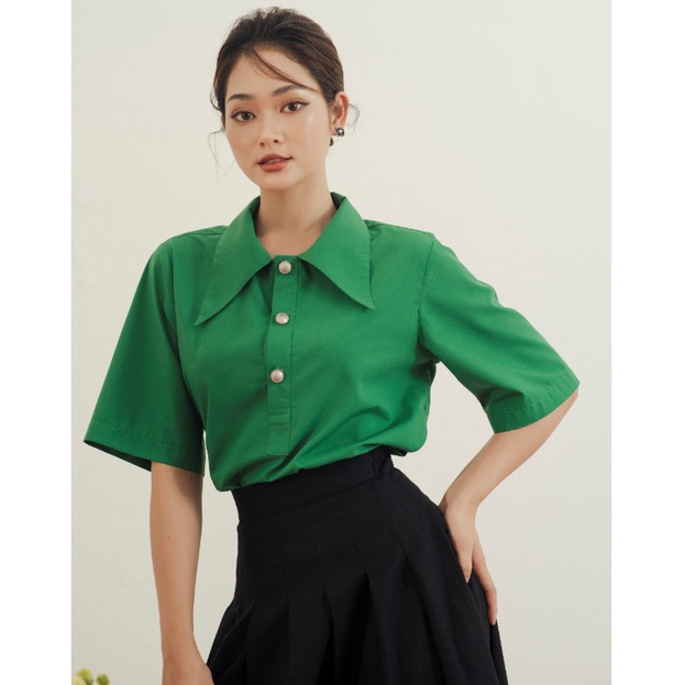 ÁO SƠ MI LỤA TRƠN CỘC TAY CAO CẤP | HUYENTHAI