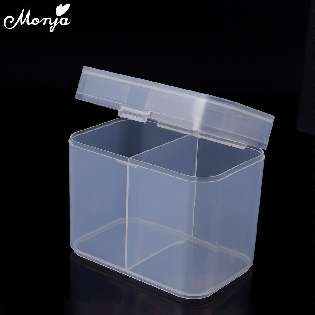 MONJA Hộp nhựa trong suốt dùng đựng mút tẩy sơn móng tay chất lượng cao