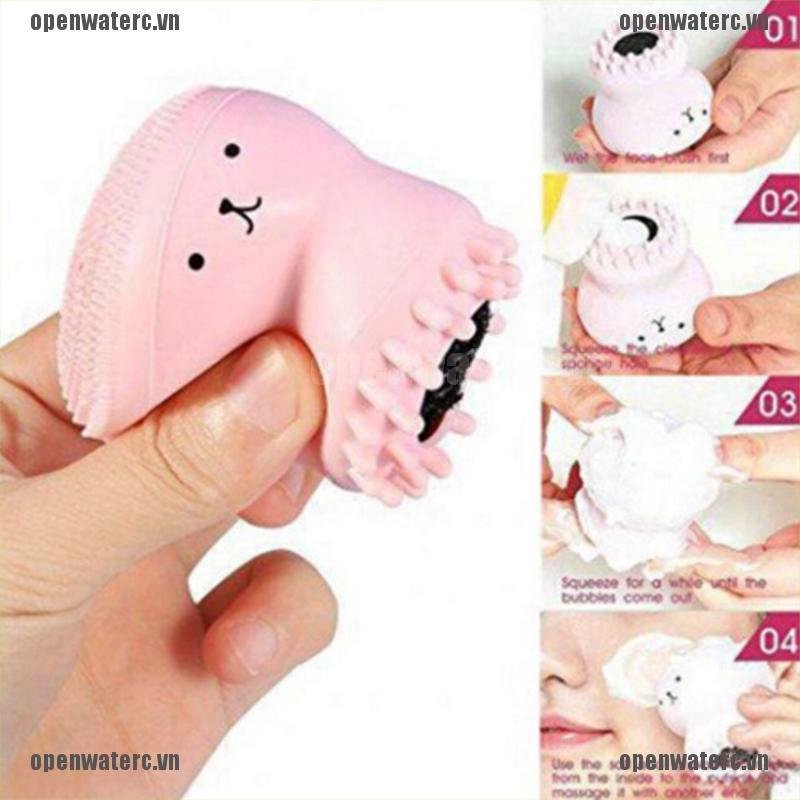 (Hàng Mới Về) Cọ Rửa Mặt Bằng Silicone Thiết Kế Hình Bạch Tuộc Dễ Thương