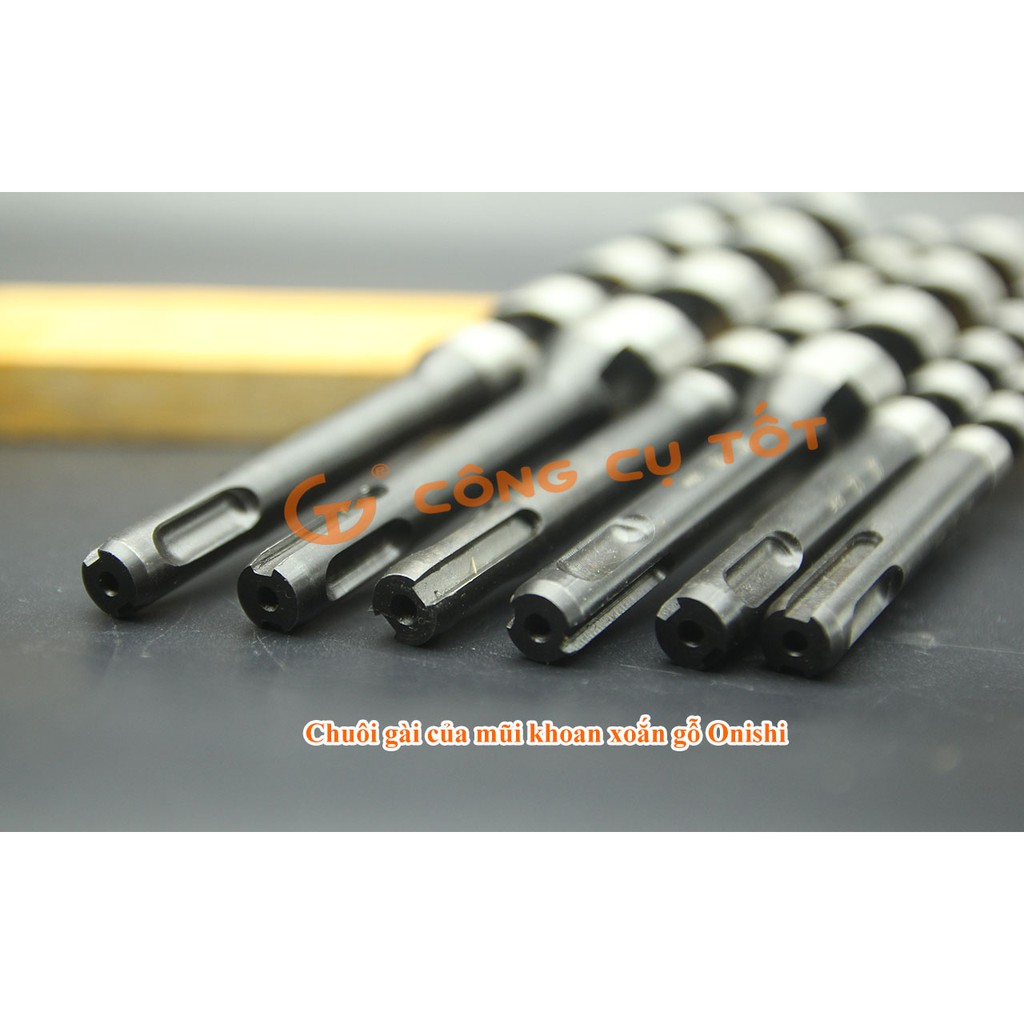 Hộp 6 mũi khoan gỗ xoắn ốc Onishi chuôi gài SDS