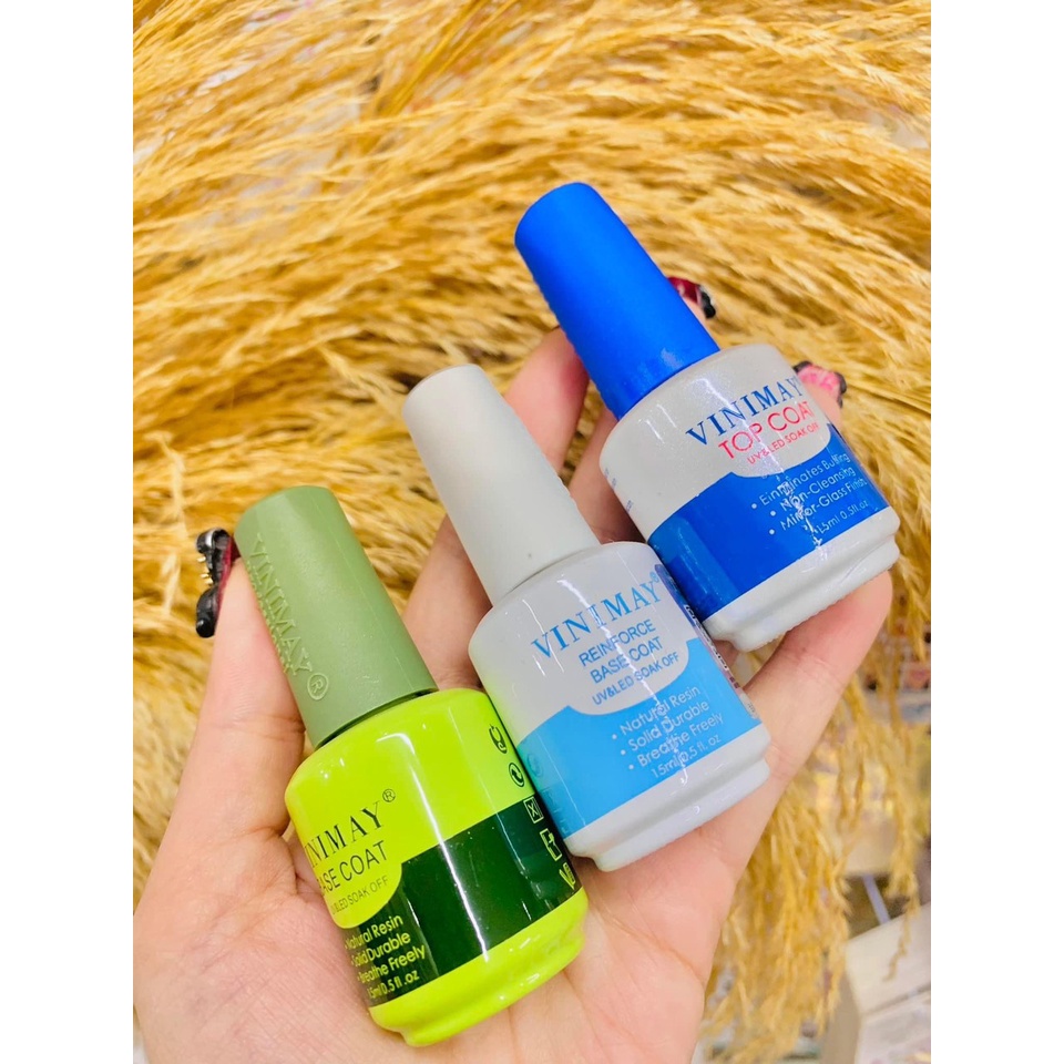 Base Top Vinimay , Top Lì , Loang , Giọt Sương , Kim Cương , Cường Lực, Kiềm Dầu , Phá Gel ,Cứng Móng Trùm Nail Mi