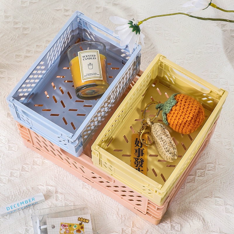 Rổ đựng đồ để bàn gấp gọn lại được dành cho học sinh nhân viên văn phòng sử dụng tại nhà