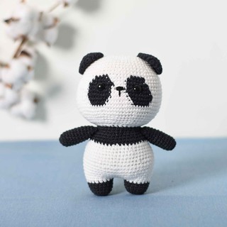 Thú bông Panda móc len - Gấu Panda móc thủ công bằng len Yarn Art Jeans - Đồ chơi an toàn cho bé