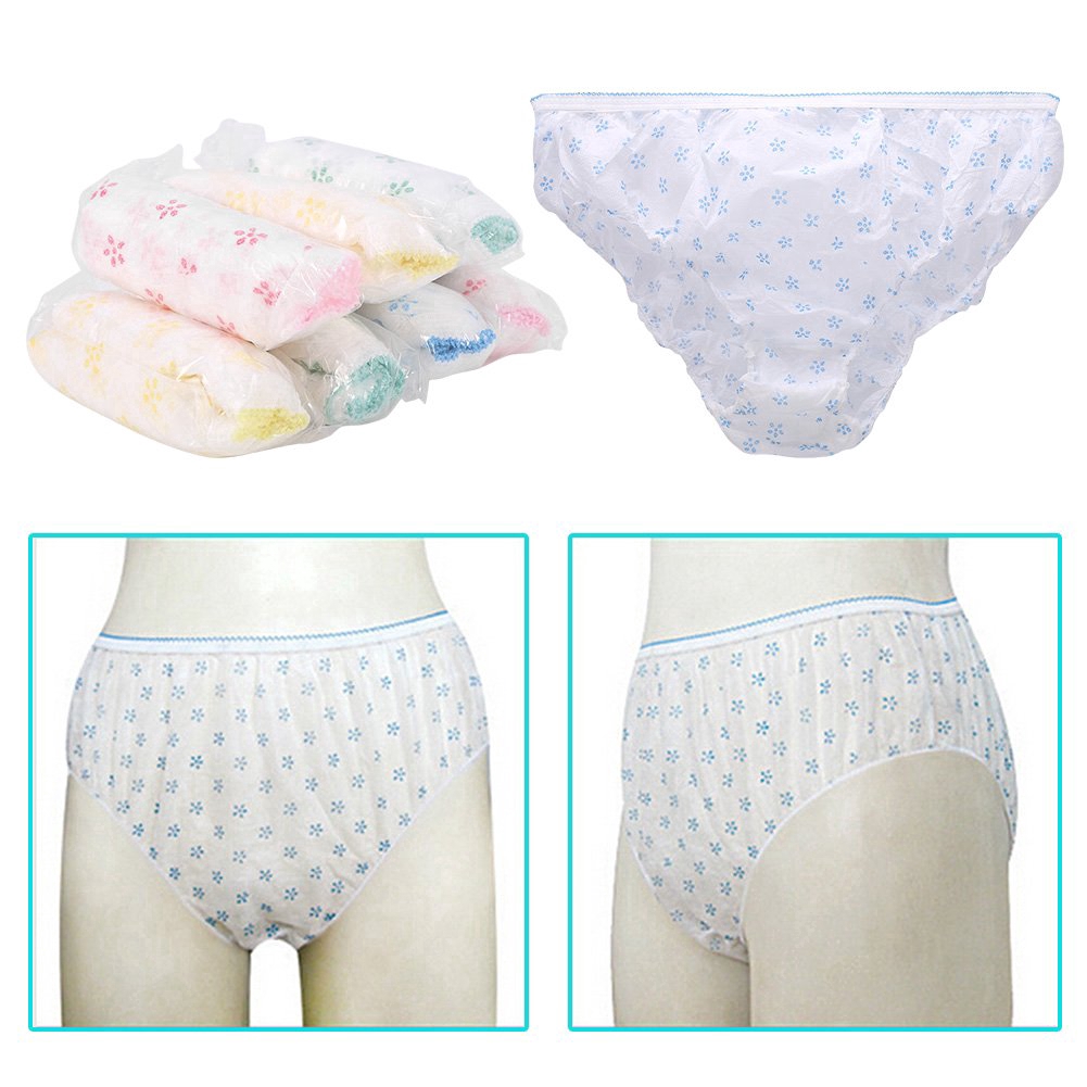 7pcs/lot Wrapped Travel Disposable Panties,Women's Cotton Prenatal Postpartum Brief Panties,Ladies Paper Underwear,
