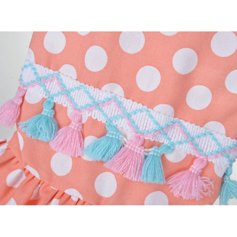 Quần áo thú cưng chó mèo mùa xuân và mùa hè Váy chấm tua rua
