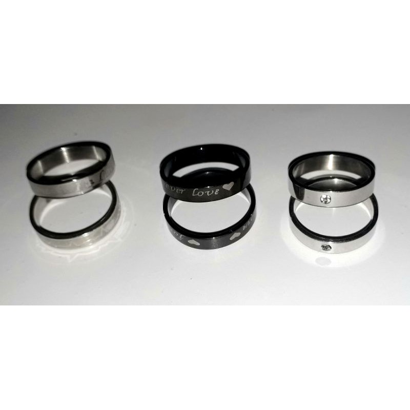 sét 2 chiếc nhẫn cặp bằng thép không gỉ rất đẹp