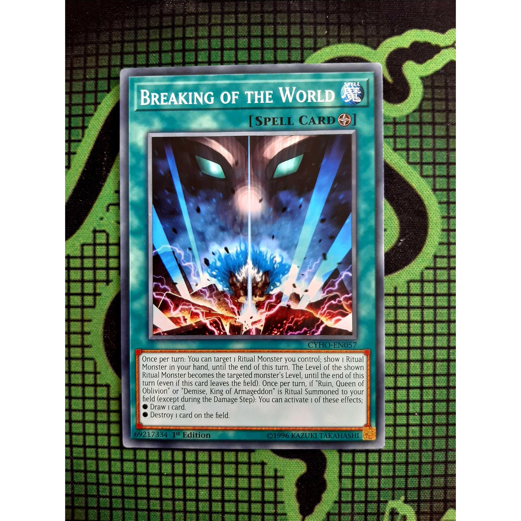 THẺ BÀI YUGIOH NEAR MINt -Breaking of the World - CYHO-EN057 - Common 