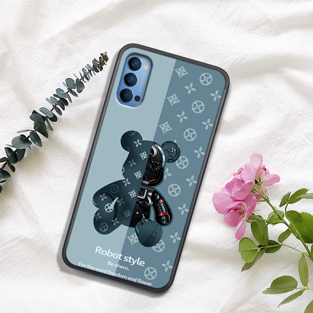 [HOT]ỐP OPPO A91 - RENO 3 - RENO 3 PRO - RENO 4 - RENO 4 PRO - RENO 5  , In Hình Gấu Robot họa tiết L-V màu sắc cực đẹp.