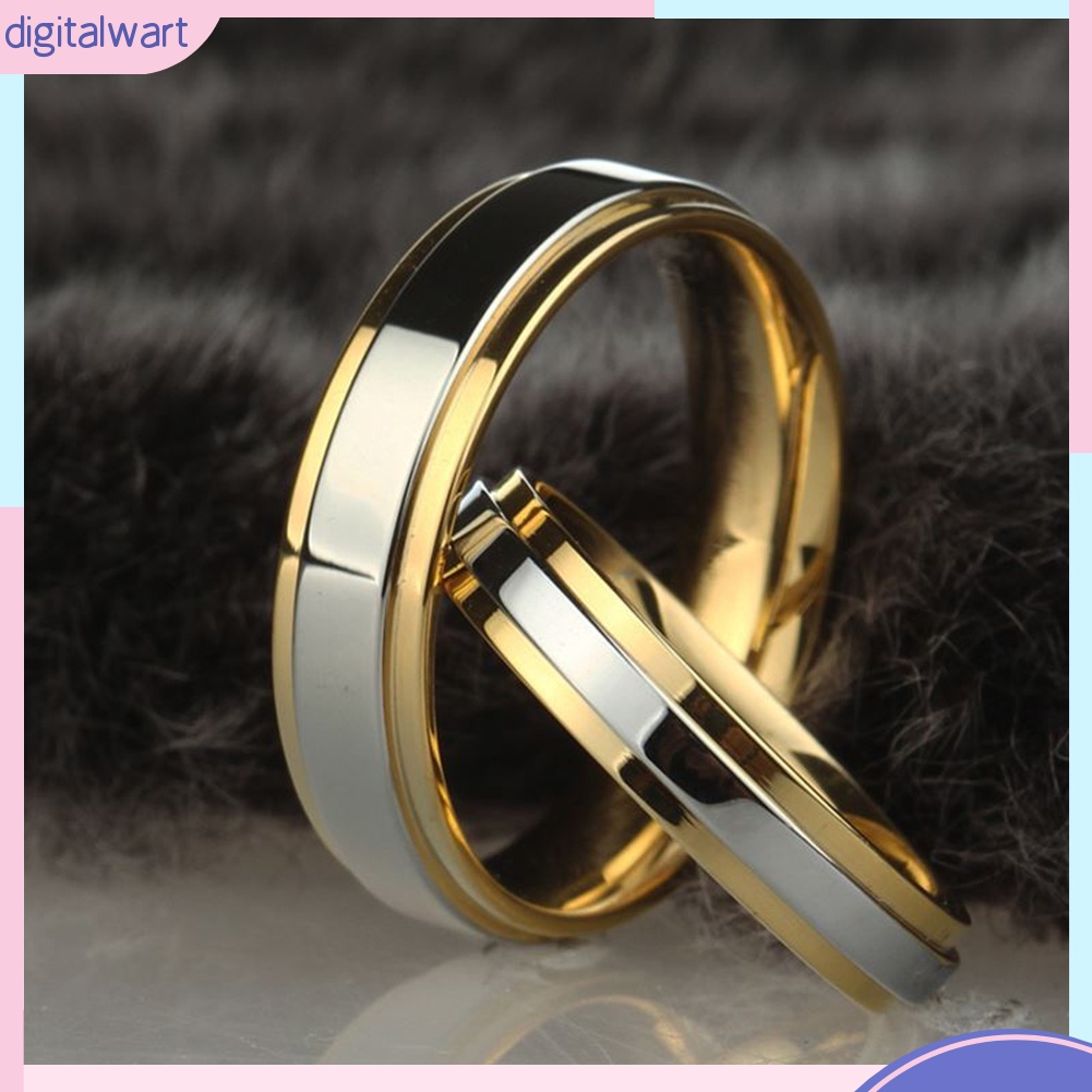 Nhẫn thép titan kiểu dáng đơn giản, thời trang cho nam/nữ