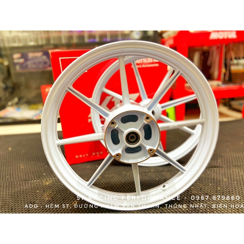 Mâm X1R Honda Winner 8 cây màu Trắng có tặng dĩa trước Size gắn như Zin