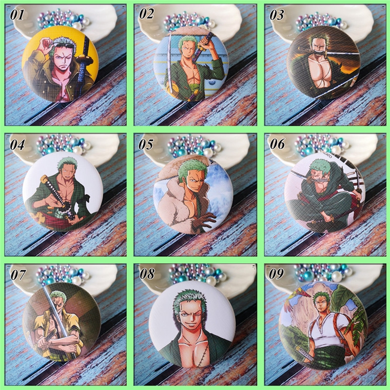 ☠ Nhân Vật One Piece Độc Đáo Sáng Tạo Huy Hiệu Hóa Trang Nhân Vật Roronoa Zoro Trong Anime ☠ 1 Huy Hiệu Cài Áo Ba Lô 58MM