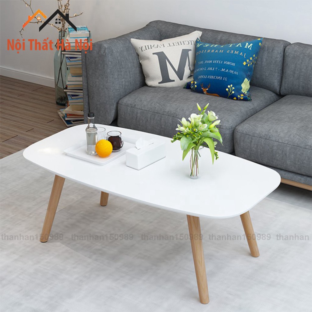 Bàn Trà Bàn Sofa Hình Chữ Nhật Đa Năng Chân kim loại chắc chắn tháo lắp dễ dàng, mặt gỗ MDF dày 1,5cm phủ melamine