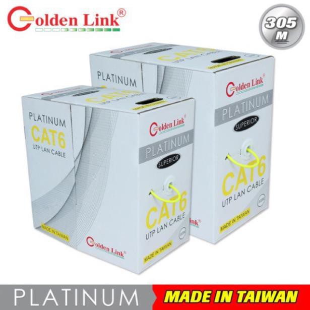 Cáp mạng Golden Link Platium UTP CAT6 màu vàng 305m chống nhiễu chuyên bootrom