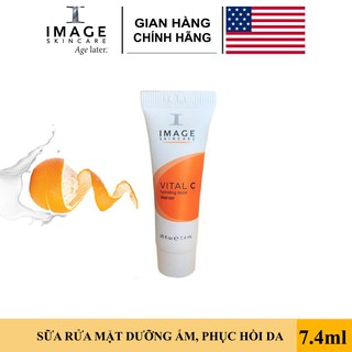 Sữa rửa mặt dưỡng ẩm phục hồi da | Image Skincare Vital C Hydrating Facial Cleanser 7.4ml