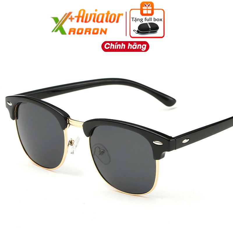 Kính mát thời trang Nam Nữ, kính mắt Vuông tròng kính Palaroid Chống Chói chất liệu magie Aiviator Aoron- A3016