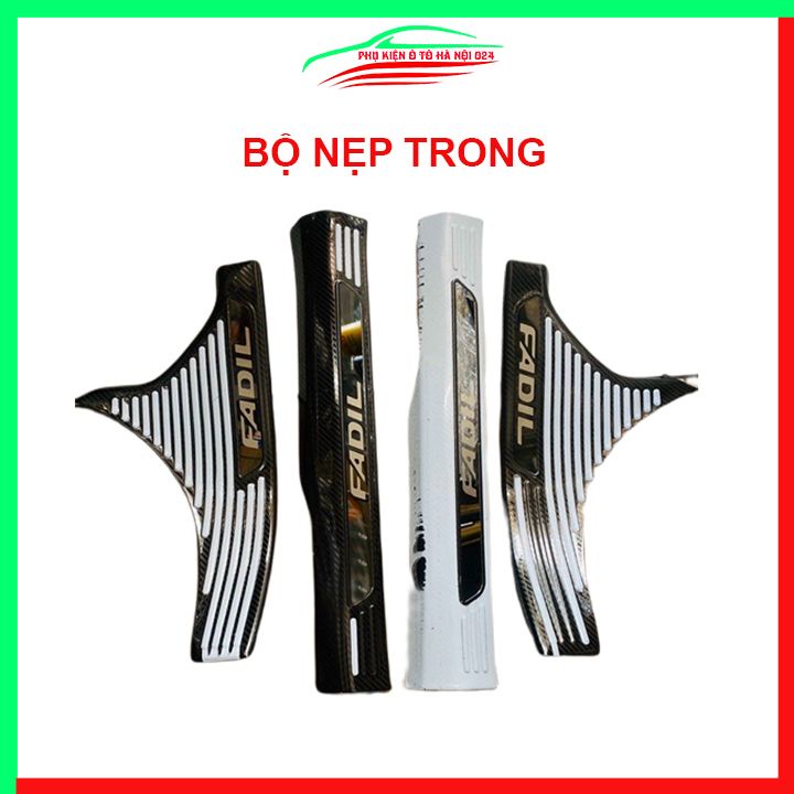 Ốp bậc cửa, nẹp bước chân Fadil 2019-2021 vân cacbon chống trầy bảo vệ trang trí xe