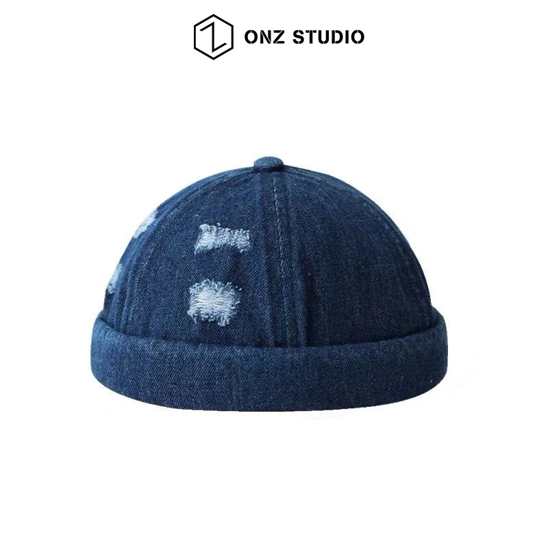 Mũ Miki thuỷ thủ ONZ Studio không vành chất jean bền bỉ - Mũ nồi tròn nam nữ phong cách hiphop Hàn Quốc MN01