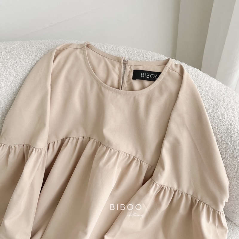 BIBOO - Áo babydoll xòe tay dài phồng LOVEY TOP