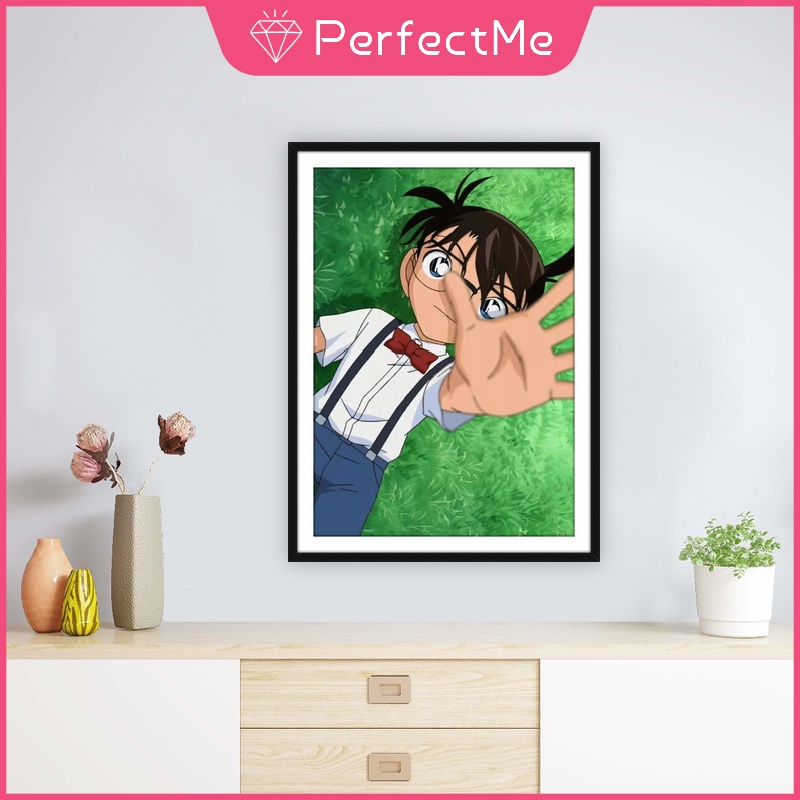 Tranh Đính Đá 5D Tự Làm Hình Thám Tử Conan 30x40cm Trang Trí Nhà Cửa