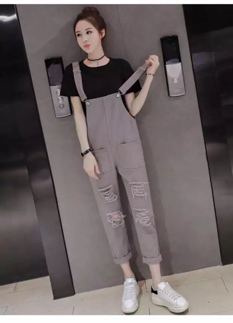 [Mã FADIRECT20 giảm 20K đơn 150K] Quần yếm nữ rách chất thô đẹp phong cách | BigBuy360 - bigbuy360.vn