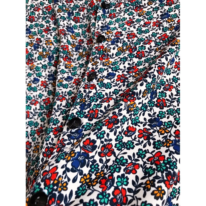 Thanh lý áo sơmi nữ hoa nhí form suông size M.
