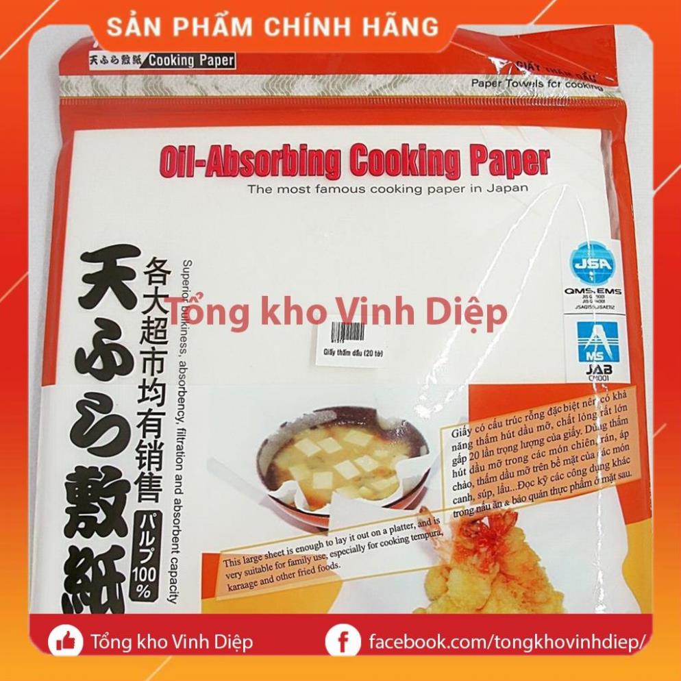 Gói 20 miếng giấy thấm dầu ăn đồ chiên rán thực phẩm Nhật Bản Kokusai