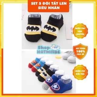 Sét 5 đôi len Siêu nhân cho bé