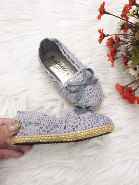 Giày bé gái ren đế cói thailan