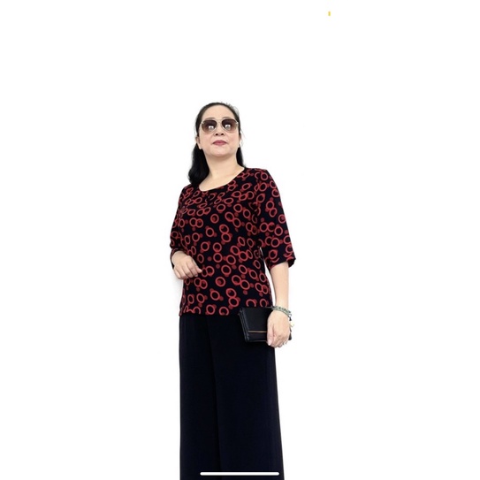 Áo trung niên nữ Anmyshop, áo kiểu cho mẹ chất lụa Hàn form xuông, tay lỡ, dáng dài