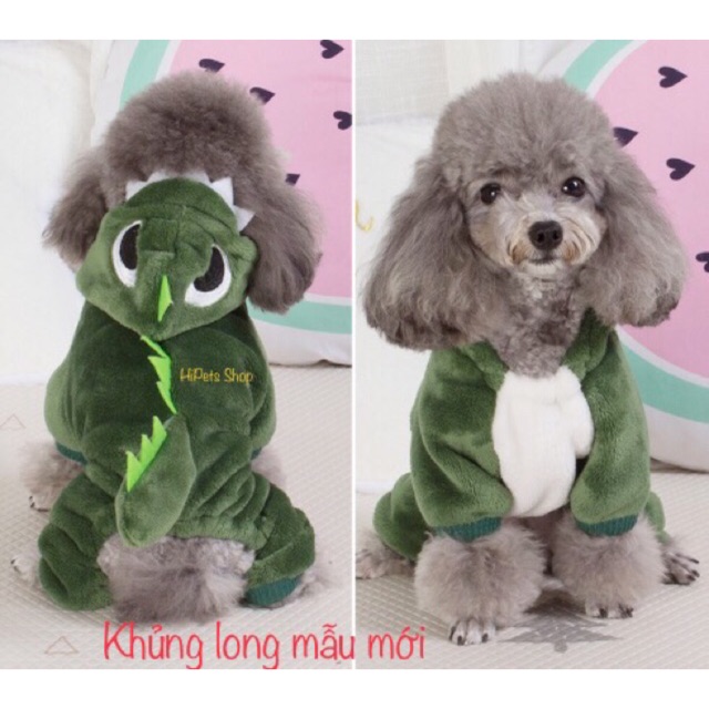 Áo chó mèo bộ khủng long đẹp mẫu 2019