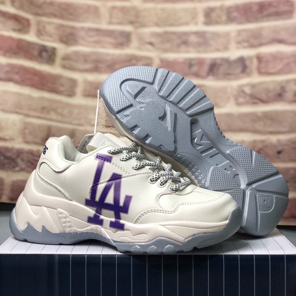 Giày sneaker thể thao Nam Nữ MLB LA đế xám