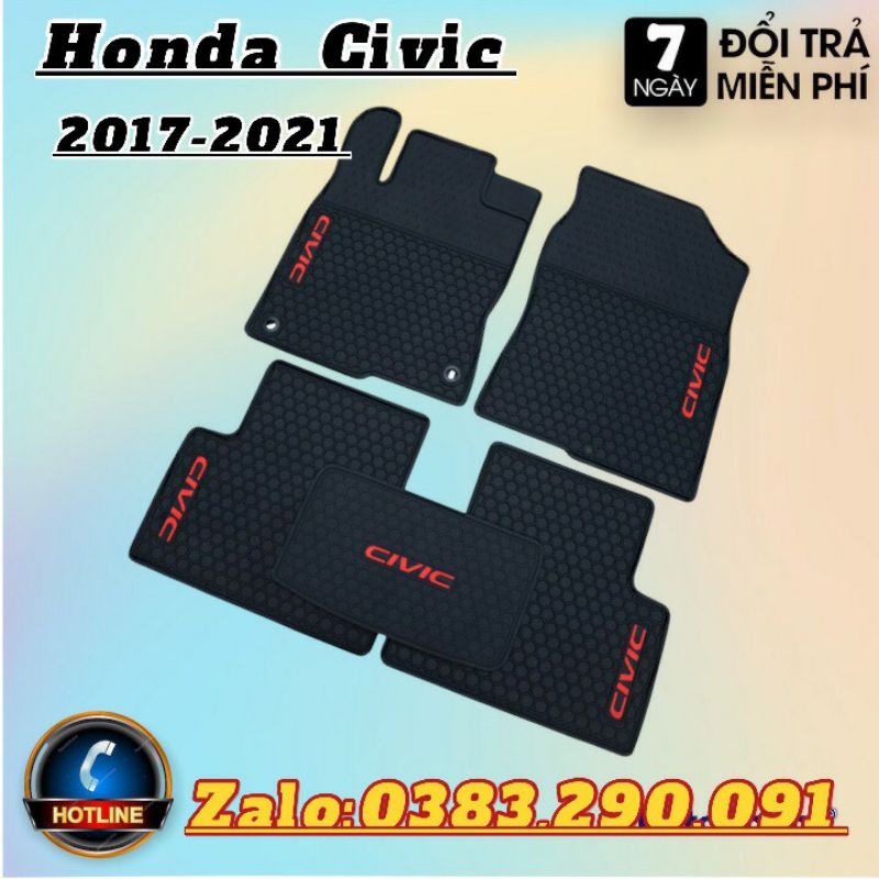 Lót sàn cao su đúc Civic 2017 - 2021 Hàng cao cấp không mùi