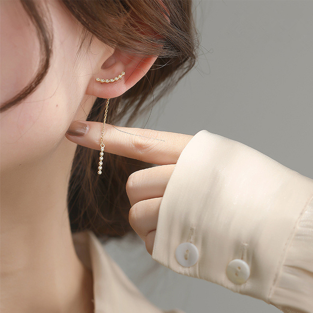 Đôi Khuyên Tai Dài Phối Tua Rua Nhiều Màu Thời Trang Cho Nữ