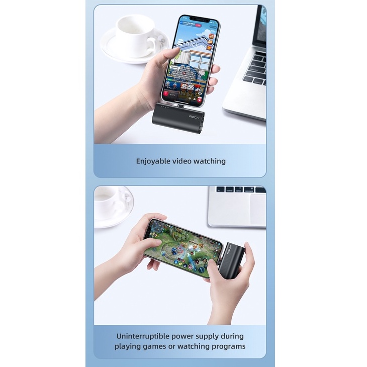 Pin sạc dự phòng thích hợp chân cắm lightning Rockspace P82 5000mAh sạc nhanh PD 20W - Hàng chính hãng có bảo hành