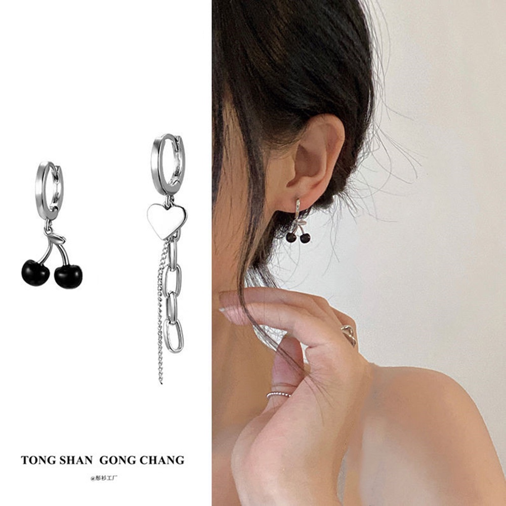 Bông Tai Dáng Dài Hình Trái Tim/ Cherry Thiết Kế Độc Đáo Thời Trang