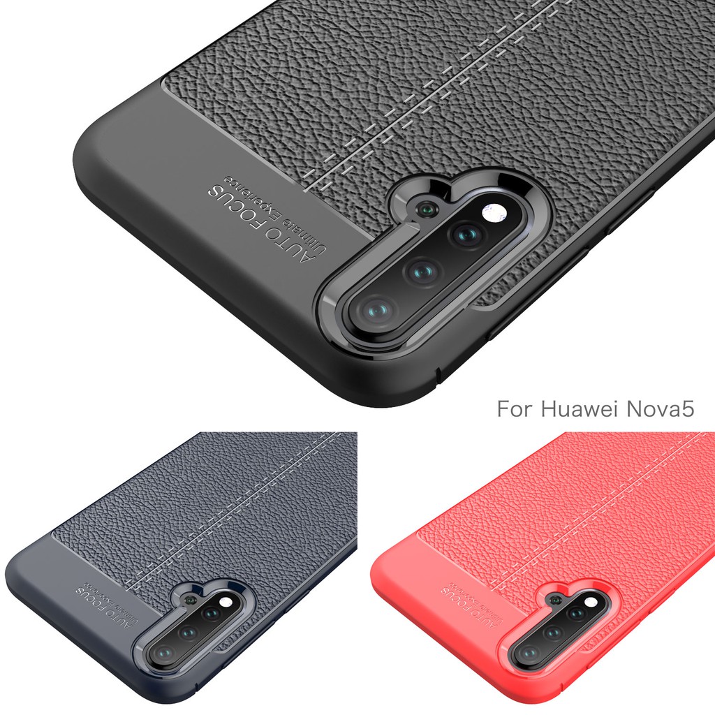 Ốp lưng da PU chống sốc cho Huawei Nova 5 / Nova 5 Pro / Nova 5i / P20 Lite 2019