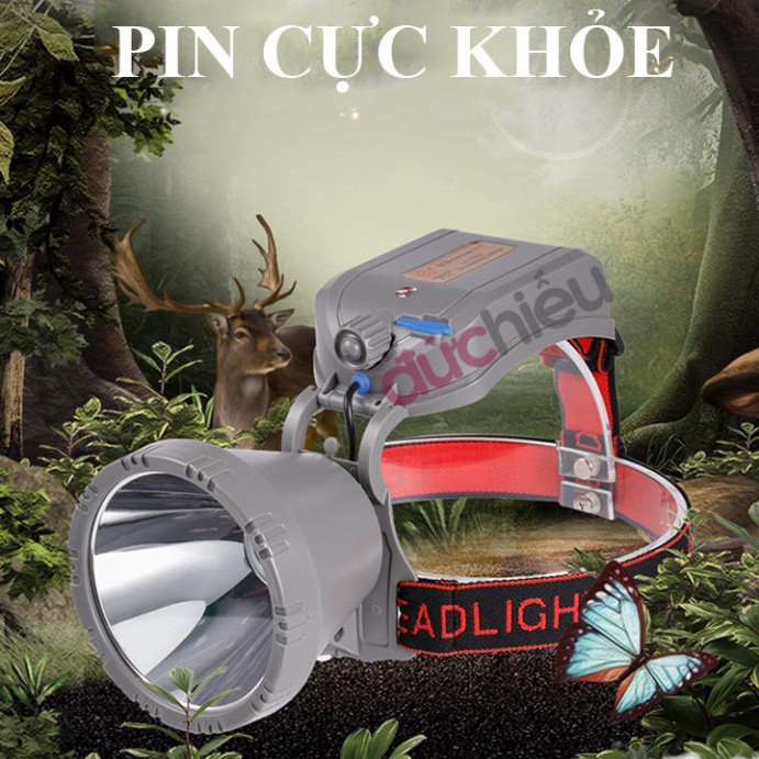 Đèn pin đội đầu siêu sáng chống nước pin cực khỏe 10000mAh volume điều chỉnh