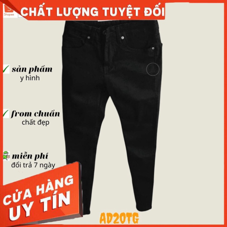Quần Jean Nam TENJI STORE AD20TG Jean Nam Đen Trơn Cao Cấp Trẻ Trung Cá Tính (HOT) Hàng Gỗc Giá Xưởng May (44-73KG) - Hà