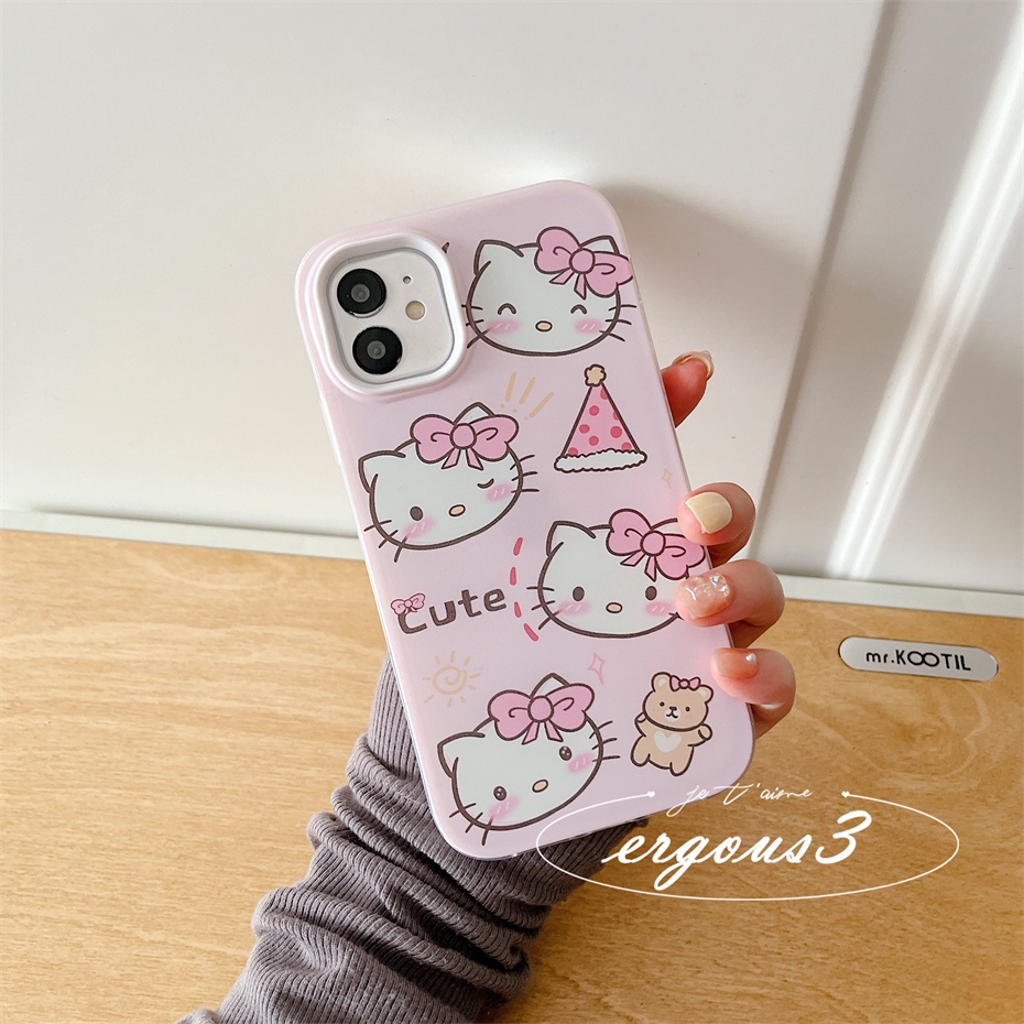 Ốp Điện Thoại In Hình Mèo Kitty Cho iPhone 13 12 11 Pro Max 8 7 Plus X XS Xr XS Max SE2020