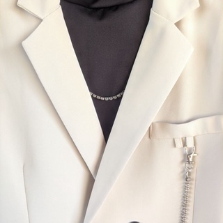 Áo blazer trắng sữa ( ảnh thật ) ( còn màu đen )