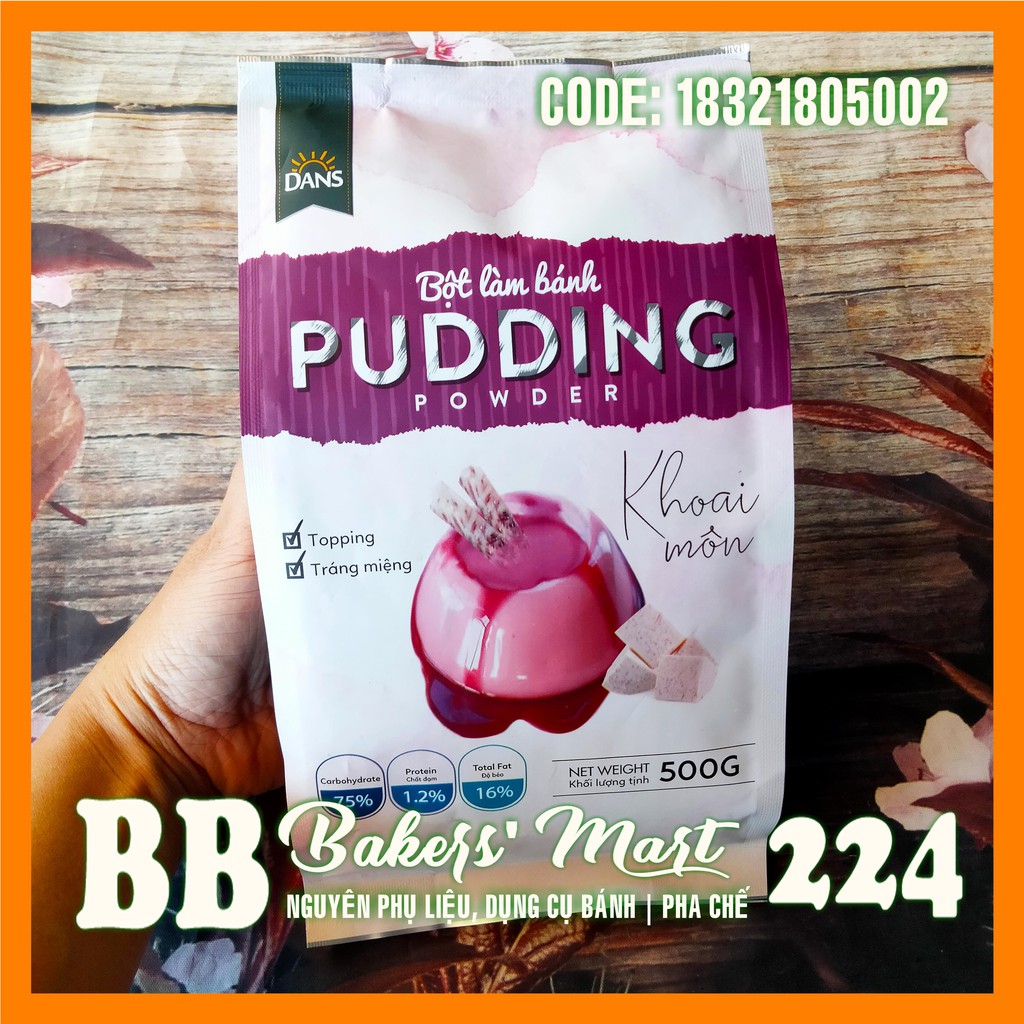 Bột làm bánh PUDDING vị KHOAI MÔN DANS - 500gr