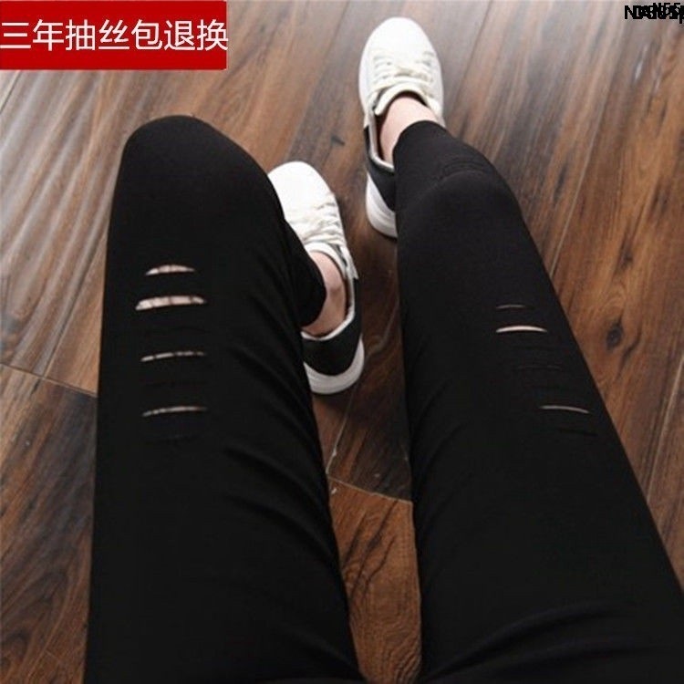Quần Legging Lưới Cá Phân Tử Dáng Ôm Mỏng Dài Ngang Mắt Cá Chân Màu Đen Phong Cách Hàn QuốcBộ Đồ Thời Trang Xuân Hè Xinh Xắn Dành Cho Nữ