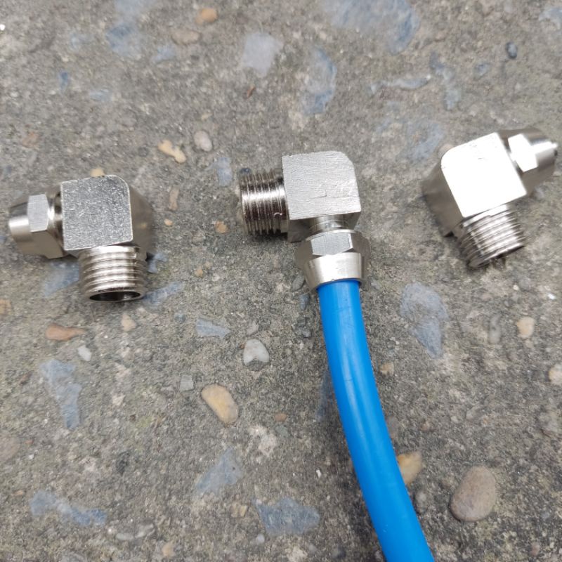 Góc ren inox ren 10mm, 13mm đầu kết nối ống hơi 8