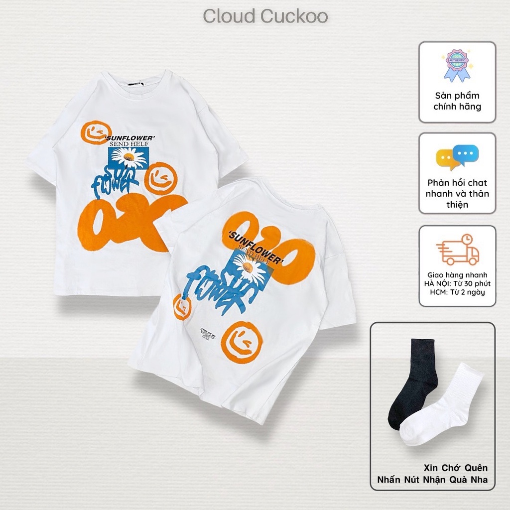 Áo Thun Unisex Họa Tiết Hoa Cúc Chất Cotton Bền Đẹp - Mã số: P23094
