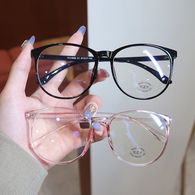 (AIMURUSI) COD Mắt Kính Gọng Nhựa Tròn Trong Suốt Chống Ánh Sáng Xanh Chống Ánh Sáng Xanh Khi Chơi Game