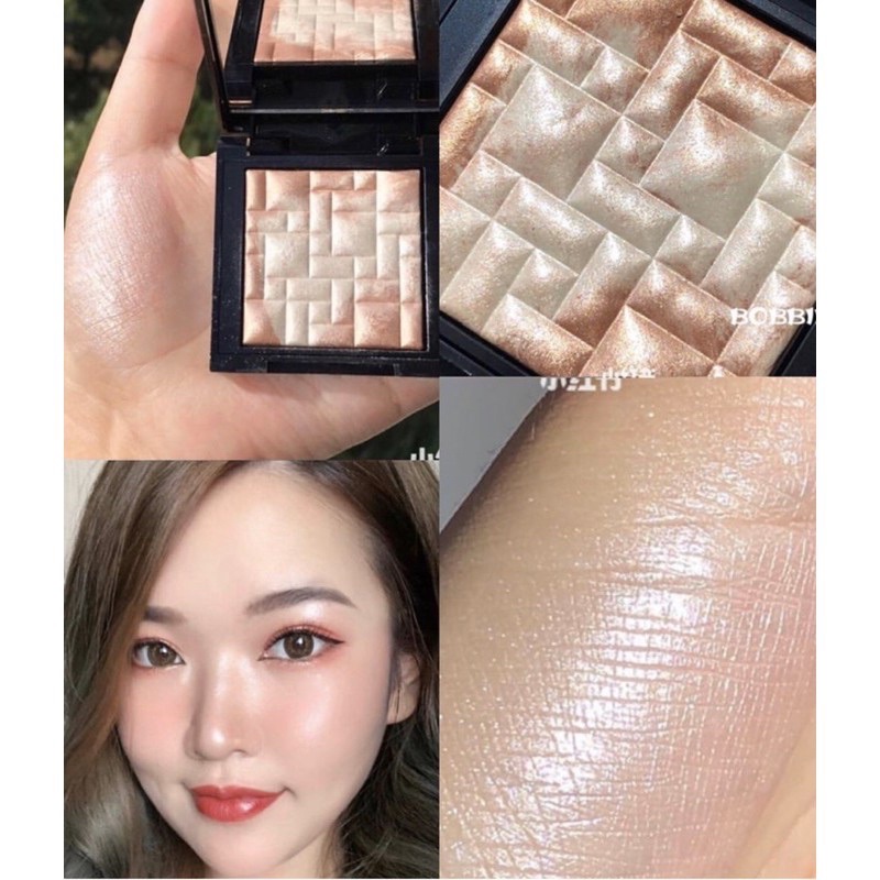 Phấn highlight Bobbi Brown màu Pink Glow fullsize ko hộp