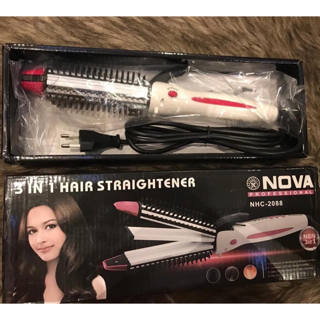Máy làm tóc 3 trong 1 ép thẳng, dập xù, làm xoăn, NOVA 2088
